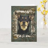 Fathers Day - Australian Kelpie Kaart (Gele Bloem)