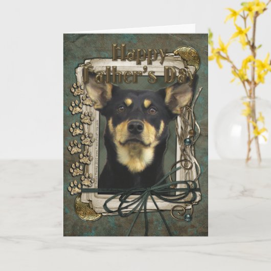 Fathers Day - Australian Kelpie Kaart (Gele Bloem)