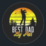 Fathers Day Best Dad By Par Funny Golf Pun Golfer Ronde Sticker<br><div class="desc">Fathers Day Best Dad By Par Funny Golf Pun Golfer Gift. Perfect gift for your dad,  mom,  papa,  men,  women,  friend and Famy members on Thanksgiving Day,  Christmas Day,  Mothers Day,  Fathers Day,  4th of July,  1776 Independent day,  Veterans Day,  Halloween Day,  Patrick's Day</div>