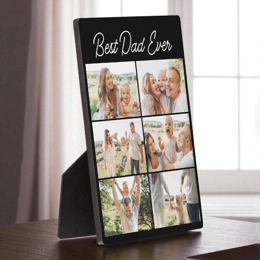 Father's Day Best Dad Ever Custom 6 Photo Collage Fotoplaat