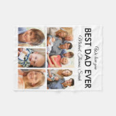 Fathers Day Best Dad ever Trendy Photo Collage Fleece Deken (Voorkant (Horizontaal))
