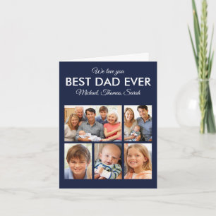 Fathers Day Best Dad ever Trendy Photo Collage Kaart