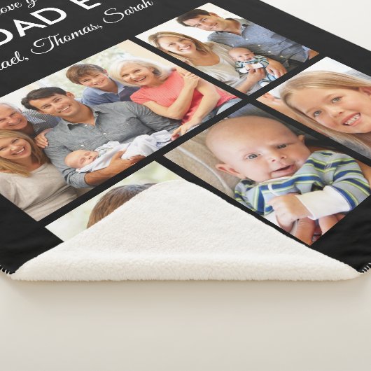 Fathers Day Best Dad ever Trendy Photo Collage Sherpa Deken (3/4)