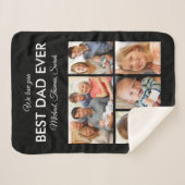 Fathers Day Best Dad ever Trendy Photo Collage Sherpa Deken (Voorkant (horizontaal))