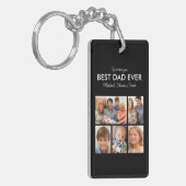 Fathers Day Best Dad ever Trendy Photo Collage Sleutelhanger (Voorkant Links)