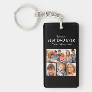 Fathers Day Best Dad ever Trendy Photo Collage Sleutelhanger
