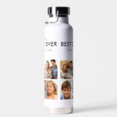 Fathers Day Best Dad ever Trendy Photo Collage Waterfles (Rechts)