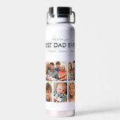 Fathers Day Best Dad ever Trendy Photo Collage Waterfles (Achterkant)
