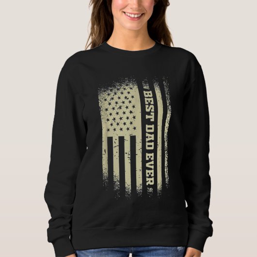 Father's Day Best Dad Ever With Us American Flag Trui (Voorkant)