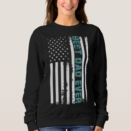 Father's Day Best Dad Ever With Us American Flag Trui (Voorkant)