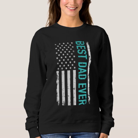Father's Day Best Dad Ever With Us American Flag Trui (Voorkant)