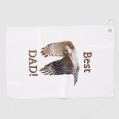 Father's Day "Best Dad" Hawk  Golfhanddoek (Horizontaal)