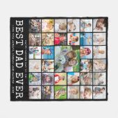 Fathers Day BEST DAD OOIT Photo Collage Jouw tekst Fleece Deken (Voorkant (Horizontaal))