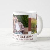 Fathers Day Best Grandpa Ever 3 Foto Rust Brown Grote Koffiekop (Voorkant rechts)