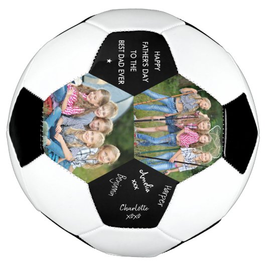 Fathers Day Best Pap Ever 2 Foto ondertekend Voetbal (Gedraaid)