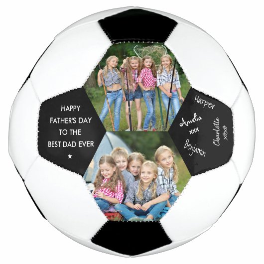Fathers Day Best Pap Ever 2 Foto ondertekend Voetbal (Voorkant)