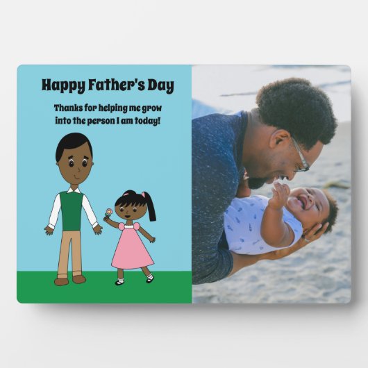 Fathers Day Black Daughter Cute Custom Photo Fotoplaat (voorkant)
