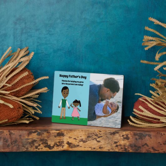 Fathers Day Black Daughter Cute Custom Photo Fotoplaat (Zijkant)