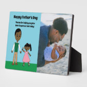 Fathers Day Black Daughter Cute Custom Photo Fotoplaat (Zijkant)