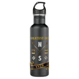 Fathers Day Black en Gold Metal Water Bottle Waterfles