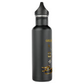Fathers Day Black en Gold Metal Water Bottle Waterfles (Links)