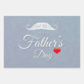 Fathers Day Black Gray Elegant Typography Heart Inpakpapier Vel (Voorkant 2)