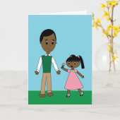 Fathers Day Black Pa van Dochter gepersonaliseerd Kaart (Gele Bloem)