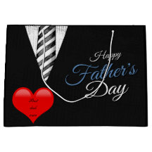 Fathers Day Black White Elegant Heart Typografie