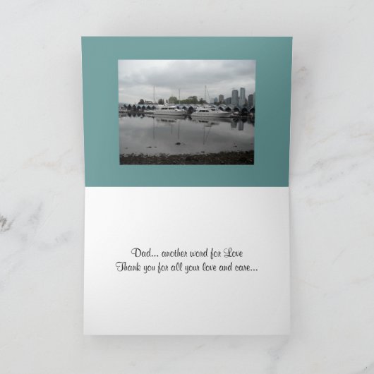 Father's Day Boating Scene Kaart (Binnen)