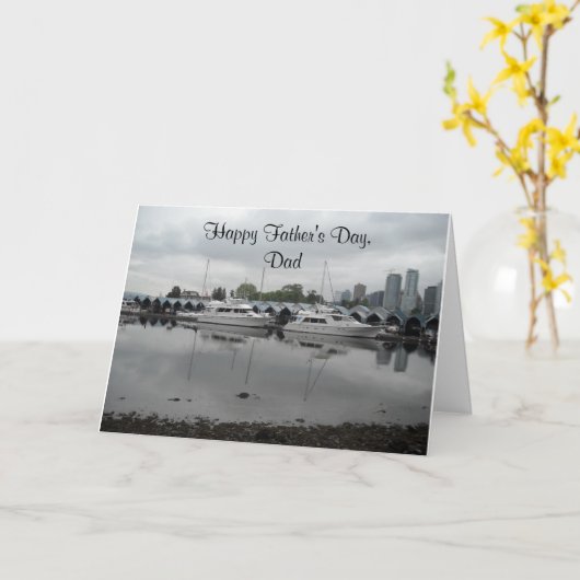 Father's Day Boating Scene Kaart (Gele Bloem)
