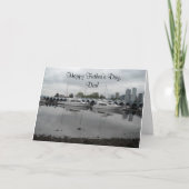 Father's Day Boating Scene Kaart (Voorkant)