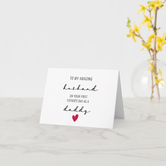 Father's Day card for Husband First Fathers Day Kaart (Gele Bloem)