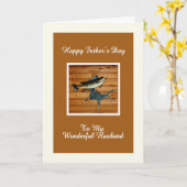 Father's Day Card for Husband Small Mouth Bass Kaart (Gele Bloem)