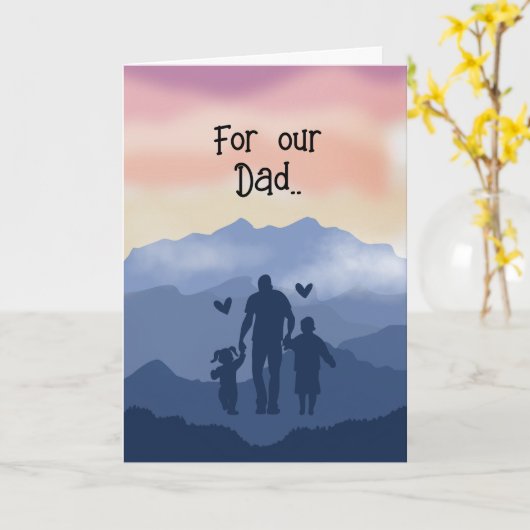 Father's Day Card from Kids Greeting Card Kaart (Gele Bloem)