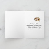 Father's Day Cardinal Nest in a Baseball Glove Kaart (Binnen)