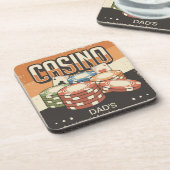 Fathers Day Casino Poker Chips Bier Onderzetter (Linkerzijde)