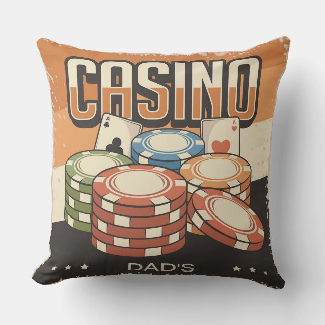 Fathers Day Casino Poker Chips Kussen (Voorkant)