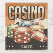 Fathers Day Casino Poker Chips Wijn Etiket (Enkel label)