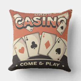 Fathers Day Casino Poker Kaarten Kussen