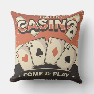 Fathers Day Casino Poker Kaarten Kussen