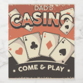 Fathers Day Casino Poker Kaarten Wijn Etiket (Enkel label)