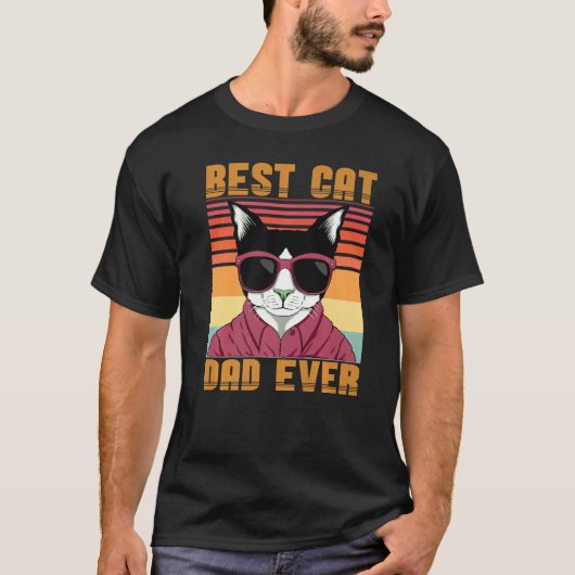 Father's Day Cat Daddy Best Cat Dad Ever   T-shirt (Voorkant)