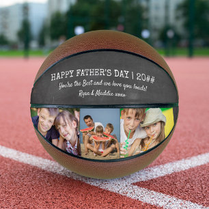 Fathers Day Chalkboard 3 Photo Names and Year Basketbal
