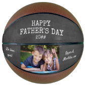 Fathers Day Chalkboard Aangepast fotojaar en namen Basketbal (Voorkant)
