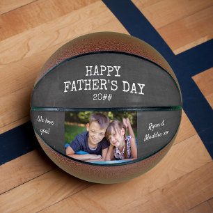 Fathers Day Chalkboard Aangepast fotojaar en namen Basketbal