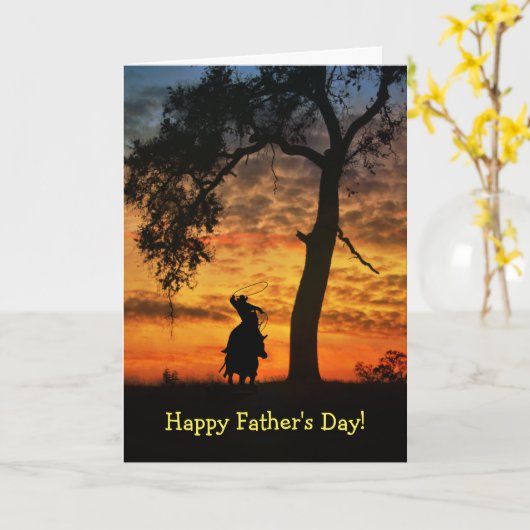 Father's Day Country Western Happy Trails Kaart (Gele Bloem)