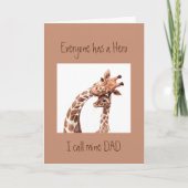 Father's Day Custom Dad my Hero Giraffe Animal Fun Kaart (Voorkant)