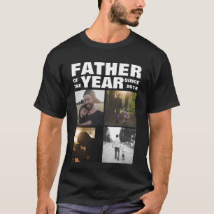 Fathers Day Custom Family Foto Collage Black T-shirt