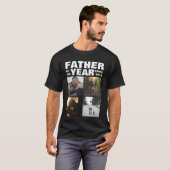 Fathers Day Custom Family Foto Collage Black T-shirt (Voorkant volledig)