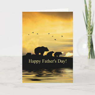 Father's Day Cute Bears for Papa Bear Kaart
